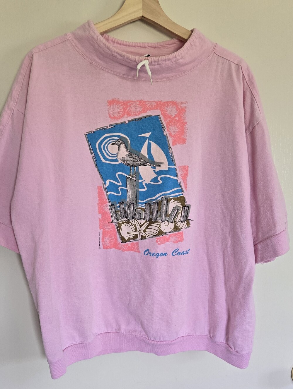 Pink Oregon Coast Graphic Short Sleeve Shirt XL